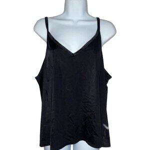 Sz.44/2X*Vanity Fair*Black Satin-Edged Tank Top